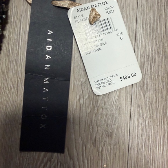 Aidan Mattox Black Beaded Maxi Dress NWT size 6 - Picture 12 of 14